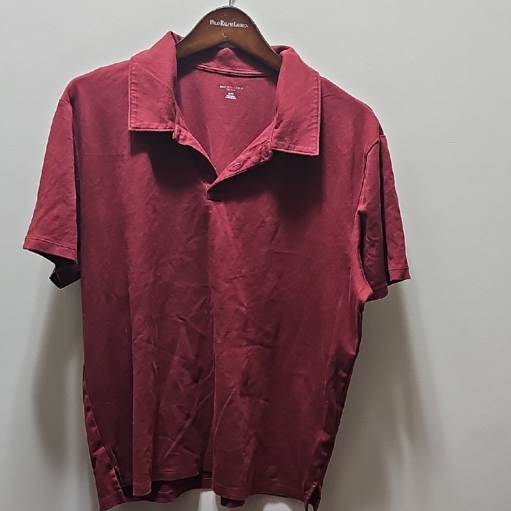 Saks 5th Ave Burgundy Casual Polo Shirt
